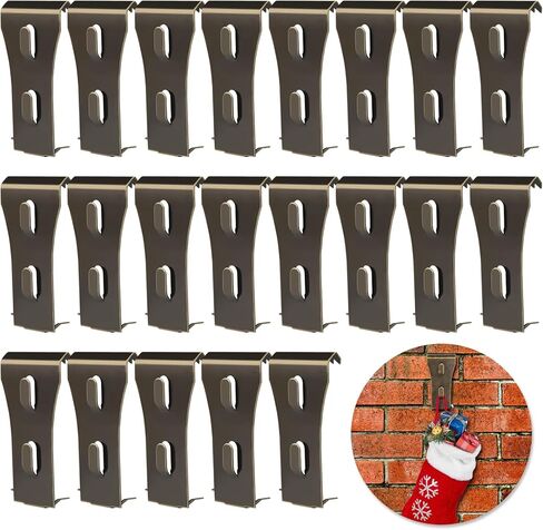 24PCS Brick Wall Clips Brick Hook Clips Steel Brick Hanger Heavy Duty Metal Hangers for Hanging Outdoors, Mounting to Brick Without Drilling, Fit 2-1/8 to 2-1/3 inch (Bronze) in Kuwait
