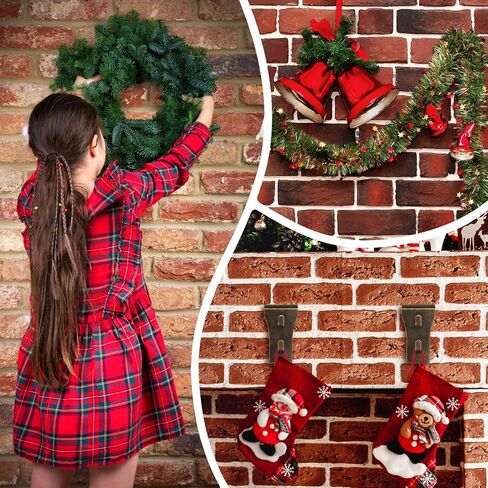 24PCS Brick Wall Clips Brick Hook Clips Steel Brick Hanger Heavy Duty Metal Hangers for Hanging Outdoors, Mounting to Brick Without Drilling, Fit 2-1/8 to 2-1/3 inch (Bronze) in Kuwait