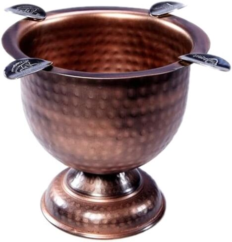 منفضة سجائر طويلة من ستينكي سيجار ذات 4 ركاب، تصميم وعاء عميق، نحاس مطروق عتيق in Kuwait