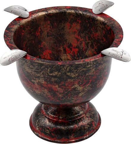 منفضة سجائر طويلة من ستينكي سيجار ذات 4 ركاب، تصميم وعاء عميق، نحاس مطروق عتيق in Kuwait