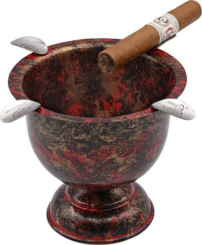 منفضة سجائر طويلة من ستينكي سيجار ذات 4 ركاب، تصميم وعاء عميق، نحاس مطروق عتيق in Kuwait