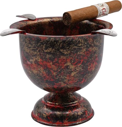 منفضة سجائر طويلة من ستينكي سيجار ذات 4 ركاب، تصميم وعاء عميق، نحاس مطروق عتيق in Kuwait