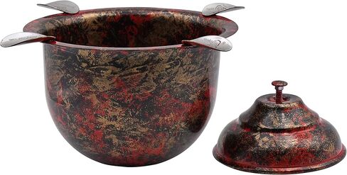 منفضة سجائر طويلة من ستينكي سيجار ذات 4 ركاب، تصميم وعاء عميق، نحاس مطروق عتيق in Kuwait