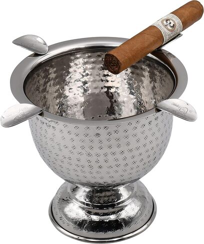 منفضة سجائر طويلة من ستينكي سيجار ذات 4 ركاب، تصميم وعاء عميق، نحاس مطروق عتيق in Kuwait