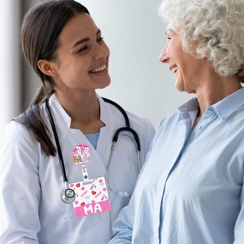 بكرة شارة قابلة للسحب مع شارة بادي - بكرة شارة مساعد تمريض معتمدة وصديق شارة CNA، بكرة شارة ممرضة لامعة لطيفة، مشبك بكرات شارة أكريليك قابل للسحب، هدايا لتمريض CNA in Kuwait