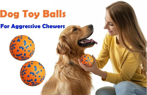 Dog Balls,for Aggressive Chewers, Aggressive Chew Toys for Dogs,Non-Toxic, Soft and Durable E-TPU Chew Toys for Large Medium Small Dog,Dog Water Toy,Dog Fetch Ball (White+Blue+Yellow, 3") in Saudi Arabia