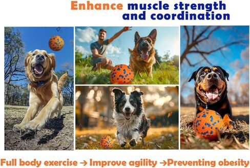 Dog Balls,for Aggressive Chewers, Aggressive Chew Toys for Dogs,Non-Toxic, Soft and Durable E-TPU Chew Toys for Large Medium Small Dog,Dog Water Toy,Dog Fetch Ball (White+Blue+Yellow, 3") in Saudi Arabia