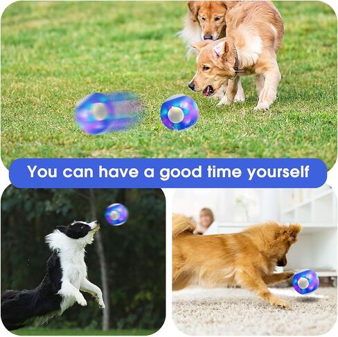 Interactive Dog Ball Toys, Automatic Moving Rotating Dog Ball, Funny Chaser Peppy Pet Wicked Ball for Small Medium Dogs, Indoor & Outdoor Interactive Active Rolling Ball Dog Toy-USB Rechargeable in Kuwait