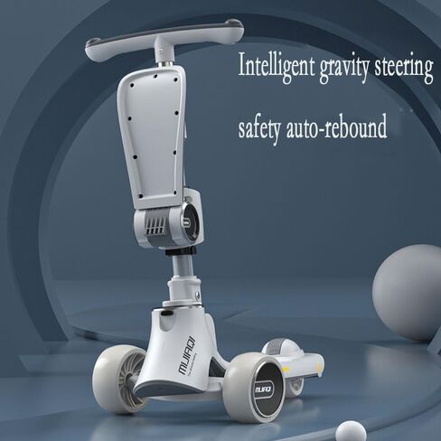Kids Scooter with Foldable/Detachable Seat - 4 Height Adjustable 3 Wheels Toddler Scooter for Boys & Girls in Saudi Arabia