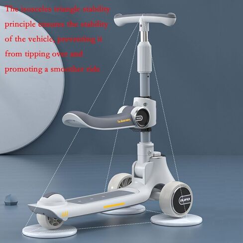 Kids Scooter with Foldable/Detachable Seat - 4 Height Adjustable 3 Wheels Toddler Scooter for Boys & Girls in Saudi Arabia