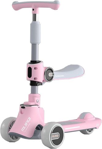 Kids Scooter with Foldable/Detachable Seat - 4 Height Adjustable 3 Wheels Toddler Scooter for Boys & Girls in Saudi Arabia