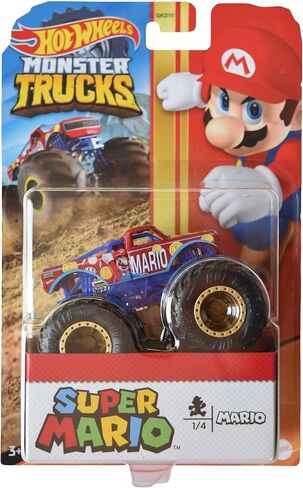 Hot Wheels Monster Trucks Super Mario, [red] Mario Series 1/4 in Saudi Arabia