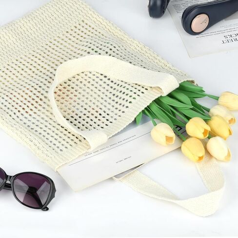 WantGor Crochet Bags, Beach Mesh Tote Bag Womens Shoulder Shopping Handbag Casual Travel Totes Bag Foldable Hobo Bags in Saudi Arabia