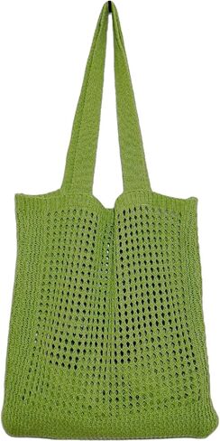 WantGor Crochet Bags, Beach Mesh Tote Bag Womens Shoulder Shopping Handbag Casual Travel Totes Bag Foldable Hobo Bags in Saudi Arabia
