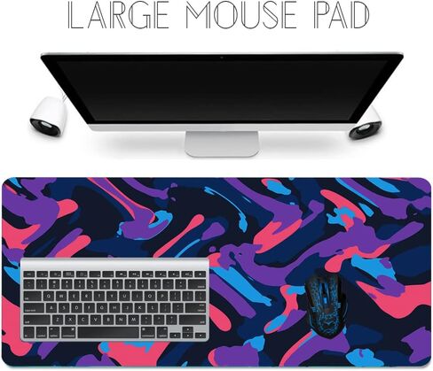 Large Mouse Pad, Big Gaming Mouse Pad with Stitched Edges, Waterproof and Non-Slip Desk Mat, XXL Extended Keyboard Pad for Home Office Accessories (35.4×15.75×0.1 inch, U81) in Saudi Arabia