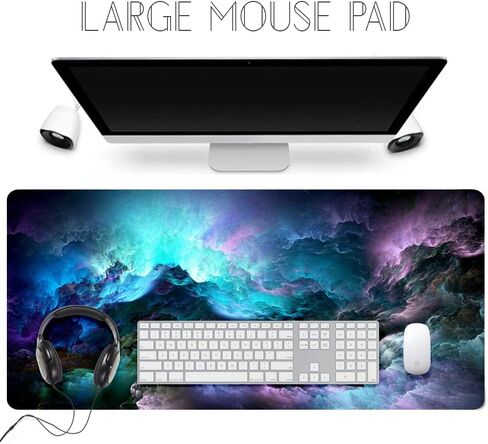 Large Mouse Pad, Big Gaming Mouse Pad with Stitched Edges, Waterproof and Non-Slip Desk Mat, XXL Extended Keyboard Pad for Home Office Accessories (35.4×15.75×0.1 inch, U81) in Saudi Arabia