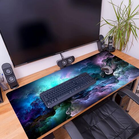 Large Mouse Pad, Big Gaming Mouse Pad with Stitched Edges, Waterproof and Non-Slip Desk Mat, XXL Extended Keyboard Pad for Home Office Accessories (35.4×15.75×0.1 inch, U81) in Saudi Arabia