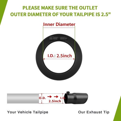 AUTOSAVER88 2.5 Inch Inlet Exhaust Tip, 2.5" Inlet 3" Outlet 6" Overall Length Stainless Steel Exhaust Tail Tip for 2 1/2 Inch Outside Diameter Tailpipe, Chrome-Plated, Rolled Angle Cut, Bolt/Clamp On in Saudi Arabia