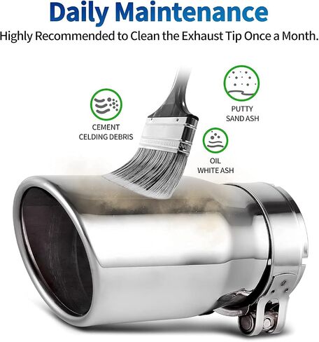 AUTOSAVER88 2.5 Inch Inlet Exhaust Tip, 2.5" Inlet 3" Outlet 6" Overall Length Stainless Steel Exhaust Tail Tip for 2 1/2 Inch Outside Diameter Tailpipe, Chrome-Plated, Rolled Angle Cut, Bolt/Clamp On in Saudi Arabia