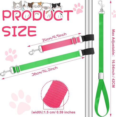 6 Pcs Pet Dog Grooming Arm Accessories Extension Strap Nylon Grooming Loops Cam Lock Dog Loops Adjustable Quick Release Bathing Tether Straps Secure and Stable Dog Leash Extender for Bathtub in Saudi Arabia