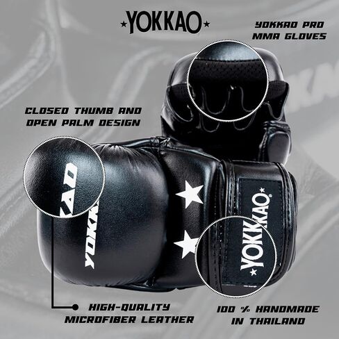 YOKKAO Ground Breaker MMA Sparring Gloves | Pro-Endorsed Combat Mitts for Men and Women | Perfect for MMA, Cage Fighting, Kickboxing, Muay Thai | Superior Wrist Support with Synthetic Leather Finish in Saudi Arabia