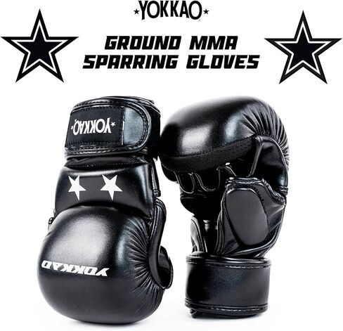 قفازات YOKKAO Ground Breaker MMA للسجال | القفازات القتالية المعتمدة للرجال والنساء | مثالية لفنون القتال المختلطة، والقتال في القفص، والكيك بوكسينغ، والمواي تاي | دعم فائق للمعصم مع لمسة نهائية من الجلد الصناعي in Kuwait
