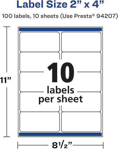 Avery Glossy Clear Rectangle Labels with Sure Feed, 2" x 4", 1,000 Glossy Clear Labels, Laser/Inkjet Printable Labels in Saudi Arabia