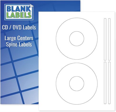 CD/DVD Labels from Blank Labels - Memorex Large Core Compatible - Permanent White Matte - Inkjet and Laser Guaranteed - Easy to Peel - Made in USA - 100 Sheets - 200 Disc Labels in Saudi Arabia