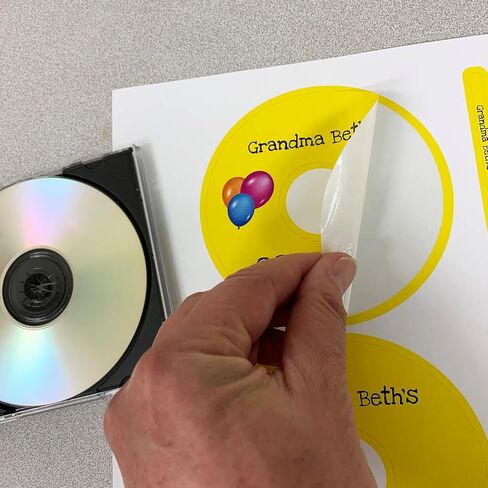 CD/DVD Labels from Blank Labels - Memorex Large Core Compatible - Permanent White Matte - Inkjet and Laser Guaranteed - Easy to Peel - Made in USA - 100 Sheets - 200 Disc Labels in Saudi Arabia
