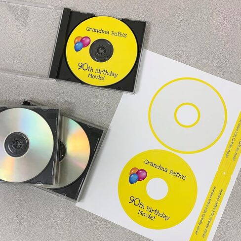 CD/DVD Labels from Blank Labels - Memorex Large Core Compatible - Permanent White Matte - Inkjet and Laser Guaranteed - Easy to Peel - Made in USA - 100 Sheets - 200 Disc Labels in Saudi Arabia