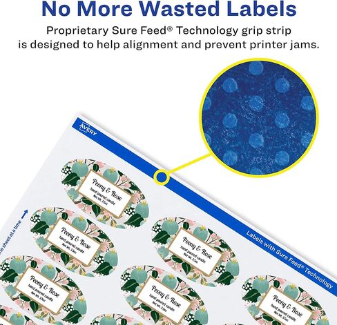 Avery Matte White Oval Labels with Sure Feed, 1.5" x 2.5", 1,800 Matte White Printable Labels in Saudi Arabia