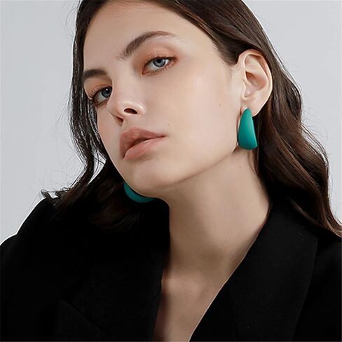Colorful Acrylic Chunky Hoop Earrings for Women Girls Lightweight Exaggerated Geometric Earrings Minimalist Earrings Retro Neon Earrings StatementJewellery in Saudi Arabia