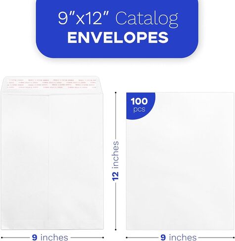100 White Envelopes 9x12, Goefun Catalog Large Mailing Envelopes - 80GSM Paper, Letter Size Envelopes 9x12 Self Seal in Saudi Arabia