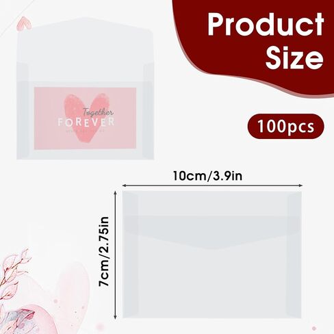 100 Pcs Glassine Envelopes, 3.9 × 2.7 Inch Small Envelopes, Mini Translucent Envelopes, Clear Glassine Envelopes for Seeds, Stamps, Coin, Lottery Tickets, Badges in Saudi Arabia