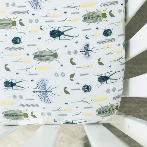 Graced Soft Luxuries 100% Cotton Fitted Crib Sheet for Standard Crib and Toddler Mattresses, for Baby Boys and Girls (Busy Bugs) in Saudi Arabia