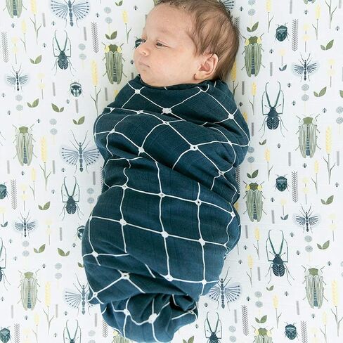 Graced Soft Luxuries 100% Cotton Fitted Crib Sheet for Standard Crib and Toddler Mattresses, for Baby Boys and Girls (Busy Bugs) in Saudi Arabia