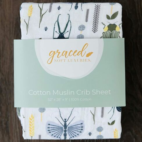 Graced Soft Luxuries 100% Cotton Fitted Crib Sheet for Standard Crib and Toddler Mattresses, for Baby Boys and Girls (Busy Bugs) in Saudi Arabia