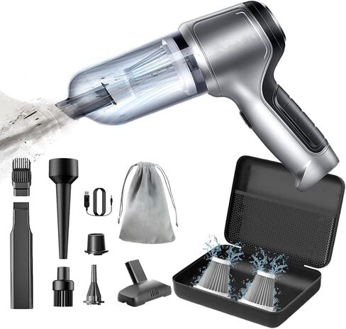 Wireless Portable Mini Car Vacuum Cleaner,Brushless Motor Handheld Cordless Recrghaeable Vacuum,15000PA 3 in 1 Vacuum for Men, Women,Car,Desktop Home Cleaning (Silver Grey Pro) in Saudi Arabia