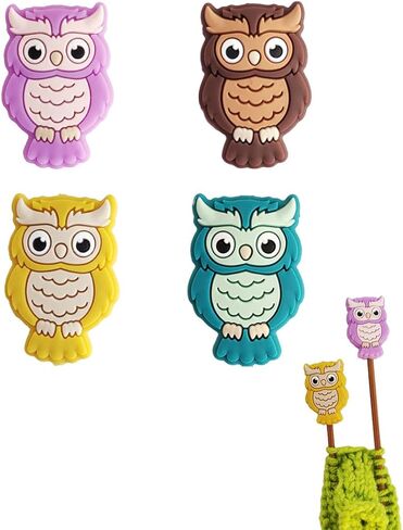 4 قطع من سدادات إبر الحياكة من Toeloioh، واقيات نقاط إبرة الحياكة على شكل قرد البطريق وبومة السمك، وأغطية نهاية حياكة الحيوانات الكرتونية، وإكسسوارات الحياكة (البطريق باللون الأسود) in Kuwait