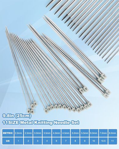 Coopay Knitting Needles Set 86PCS Knitting Kit for Beginners, Crochet Knitting Start Set Includes 9.8" Bamboo Knitting Needle Set (2-10mm), Metal Crochet Hooks Set (0.6-10mm) & Crochet Accessories in Saudi Arabia