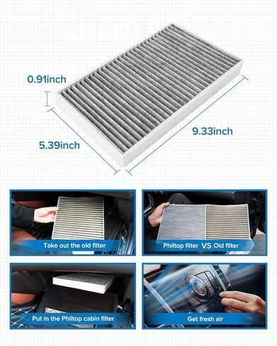 PHILTOP Cabin Air Filter, Replacement for CF8791A, Silverado 1500 (1999-2002), Tahoe (2000-2002), Sierra 1500 (1999-2002), Yukon (2000-2002), Premium ACF049 Cabin Filter with Filter Up Dust Pollen in Saudi Arabia