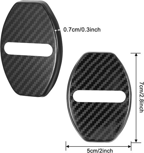 TOMALL 4 قطع قفل باب السيارة غطاء واقي متوافق مع Audi A1 A3 A4 A5 A6 A7 A8 Q3 Q5 Q7 S3 S4 S6 S7 S8 SQ5 ملحقات الفولاذ المقاوم للصدأ قفل باب السيارة نمط رياضي (ألياف الكربون) in Kuwait