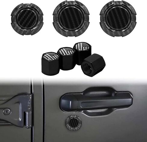 ملحقات باب السيارة لسيارة جيب - غطاء مزخرف لمفتاح الباب الخارجي لملحقات جيب رانجلر وإكسسوارات جيب جلاديتور | غطاء قفل الباب 3 قطع لسيارة جيب رانجلر JL JK TJ & Gladiator JT 1997-2023 in Kuwait