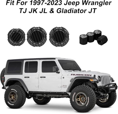 ملحقات باب السيارة لسيارة جيب - غطاء مزخرف لمفتاح الباب الخارجي لملحقات جيب رانجلر وإكسسوارات جيب جلاديتور | غطاء قفل الباب 3 قطع لسيارة جيب رانجلر JL JK TJ & Gladiator JT 1997-2023 in Kuwait