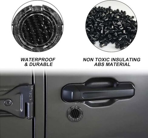 ملحقات باب السيارة لسيارة جيب - غطاء مزخرف لمفتاح الباب الخارجي لملحقات جيب رانجلر وإكسسوارات جيب جلاديتور | غطاء قفل الباب 3 قطع لسيارة جيب رانجلر JL JK TJ & Gladiator JT 1997-2023 in Kuwait