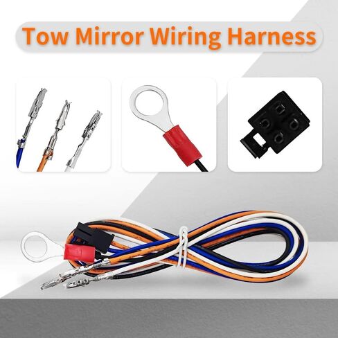 حزام أسلاك مرايا السحب متوافق مع Chevy Silverado 1500 2500HD 2014-2018 GMC Sierra Truck Cargo Running Turn Signals Light Harness 2PCS in Kuwait