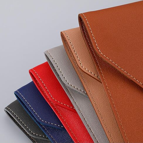 PU Leather A4 File Folder Document Holder with 3 Pockets Waterproof Stylish Envelope Folder Case with Snap Closure (Gray) in Saudi Arabia