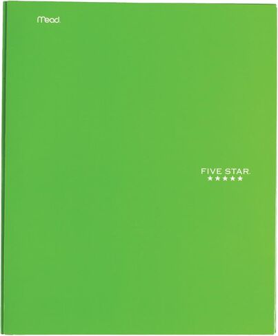 Five Star 2 Pocket Folder with Prong Fasteners, Folders with Pockets, Teal, White, Purple, Lime, 4 Pack (38104) in Saudi Arabia