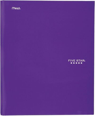 Five Star 2 Pocket Folder with Prong Fasteners, Folders with Pockets, Teal, White, Purple, Lime, 4 Pack (38104) in Saudi Arabia
