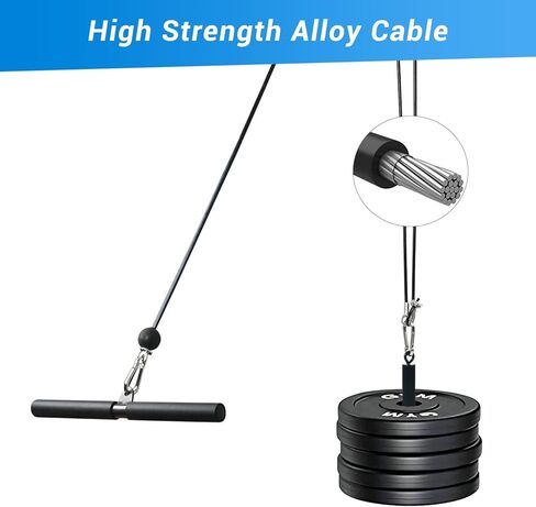 TRENDBOX نظام بكرة الصالة الرياضية ثلاثية الرؤوس حبل سحب إلى أسفل آلة كابل التدريب، مرفقات منسدلة LAT للمنزل والصالات الرياضية in Kuwait